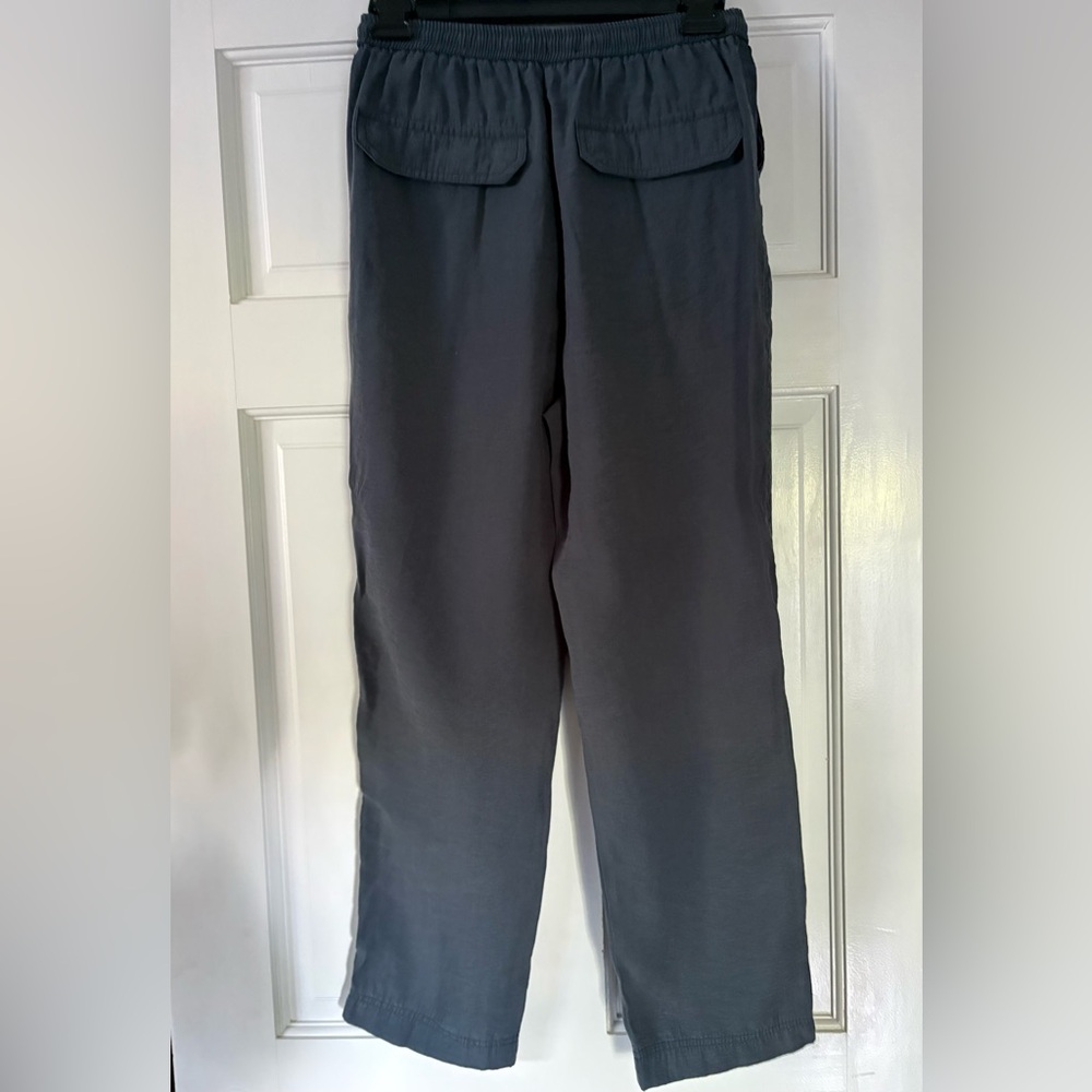 Zara women’s slate blue Pull-On lightweight loose fitting elastic waist pant